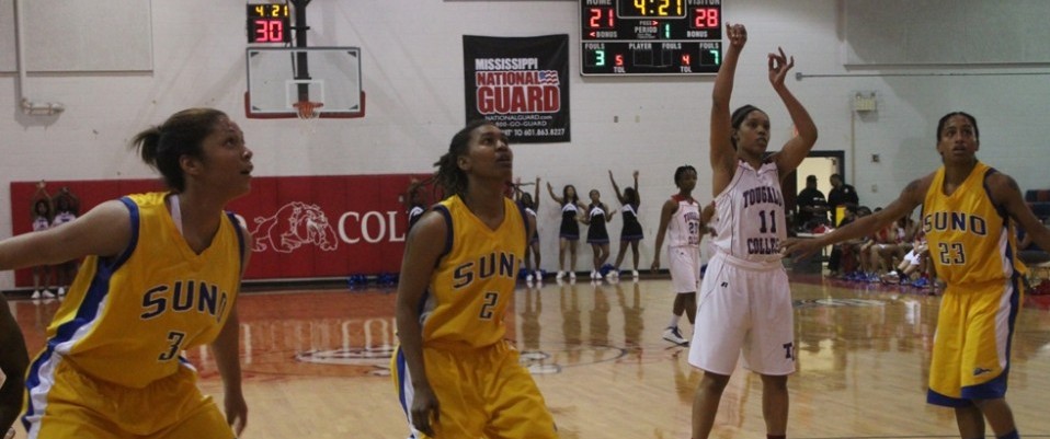 Erin Wells drains free throws for the Lady Bulldogs.  Wells, in her last game in the Dawg, led the Lady Bulldogs with 19 poin